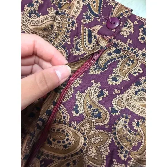 Vintage Alexander Campbell Rayon Paisley Bird Skirt 8 - Picture 10 of 10